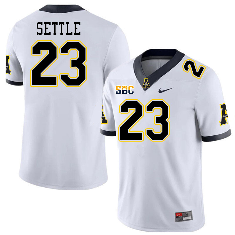 Appalachian State Mountaineers #23 John Settle College Football Jerseys-White